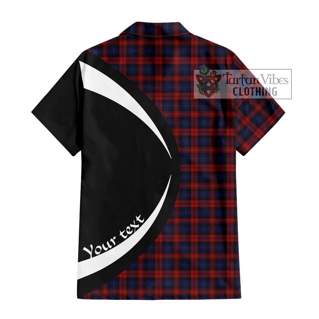 MacLachlan (McLachlan) Tartan Short Sleeve Button Up with Family Crest Circle Style - Tartan Vibes Clothing