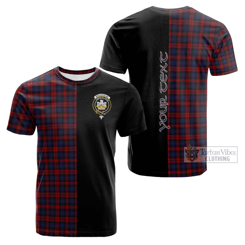 Tartan Vibes Clothing MacLachlan Tartan Cotton T-shirt with Family Crest and Half Of Me Style