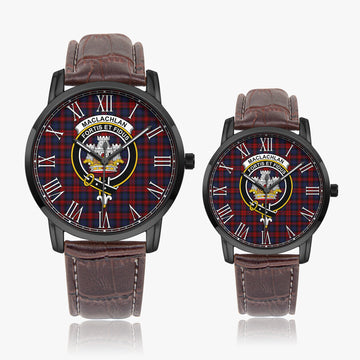 MacLachlan (McLachlan) Tartan Family Crest Leather Strap Quartz Watch