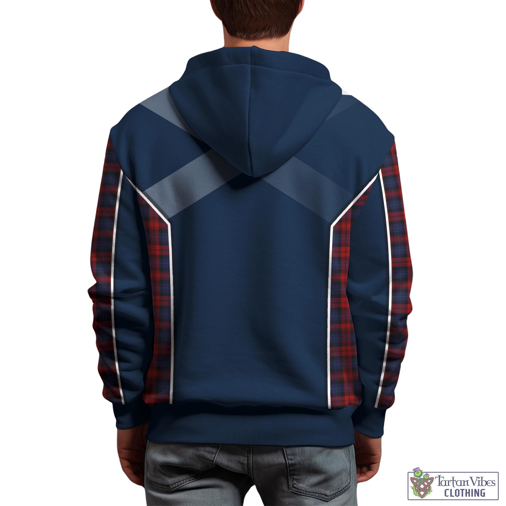 Tartan Vibes Clothing MacLachlan Tartan Hoodie with Family Crest and Scottish Thistle Vibes Sport Style