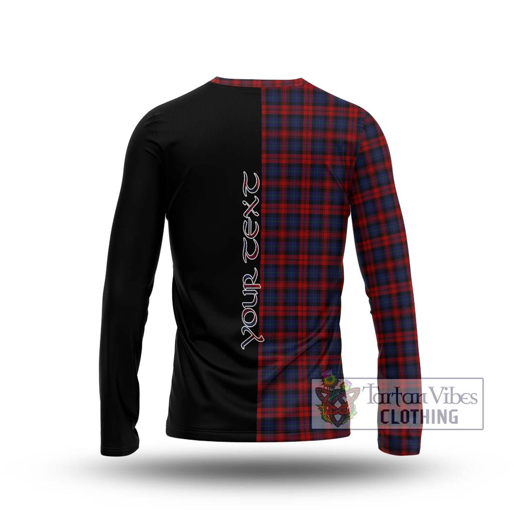 MacLachlan (McLachlan) Tartan Long Sleeve T-Shirt with Family Crest and Half Of Me Style - Tartanvibesclothing Shop