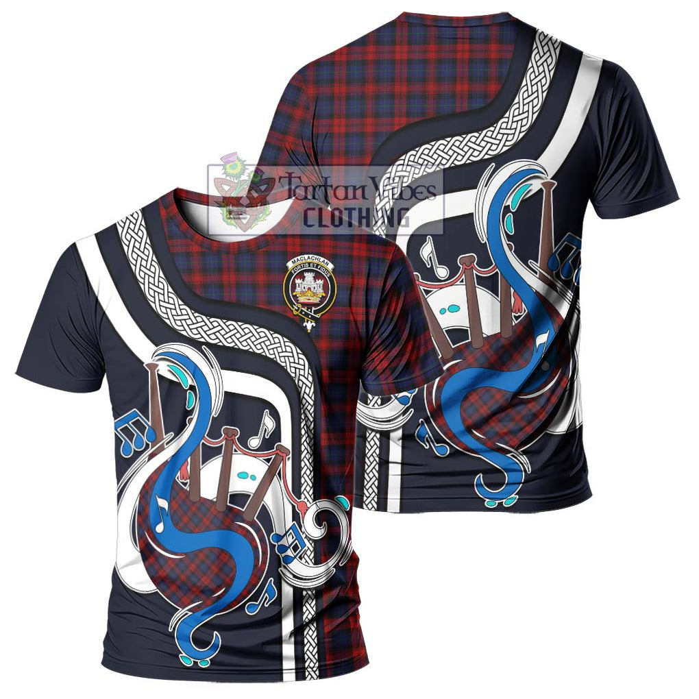 MacLachlan (McLachlan) Tartan T-Shirt with Epic Bagpipe Style - Tartanvibesclothing Shop