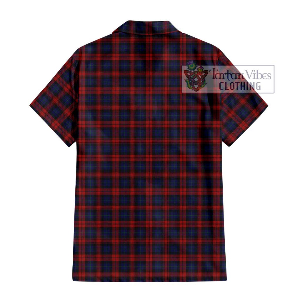 MacLachlan (McLachlan) Tartan Short Sleeve Button Shirt with Family Crest DNA In Me Style - Tartanvibesclothing Shop