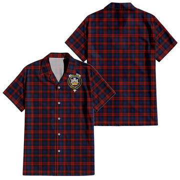 MacLachlan (McLachlan) Tartan Short Sleeve Button Down Shirt with Family Crest