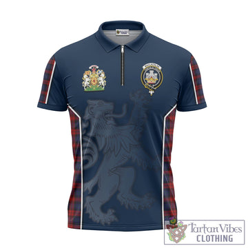 MacLachlan (McLachlan) Tartan Zipper Polo Shirt with Family Crest and Lion Rampant Vibes Sport Style