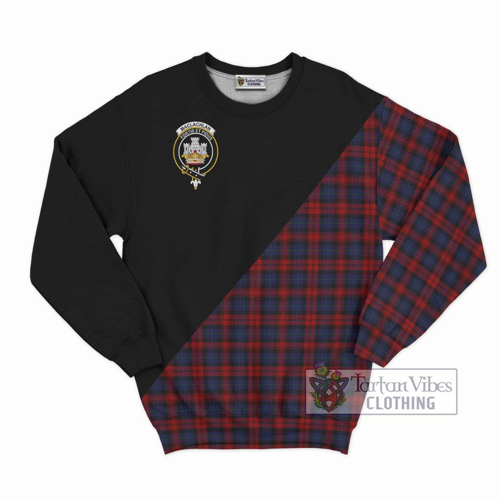 MacLachlan (McLachlan) Tartan Sweatshirt with Family Crest and Military Logo Style - Tartanvibesclothing Shop