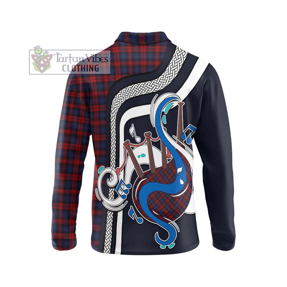 Tartan Vibes Clothing MacLachlan Tartan Long Sleeve Polo Shirt with Epic Bagpipe Style