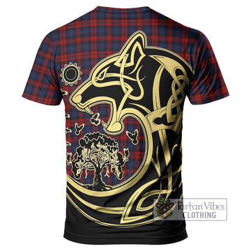 MacLachlan (McLachlan) Tartan T-Shirt with Family Crest Celtic Wolf Style