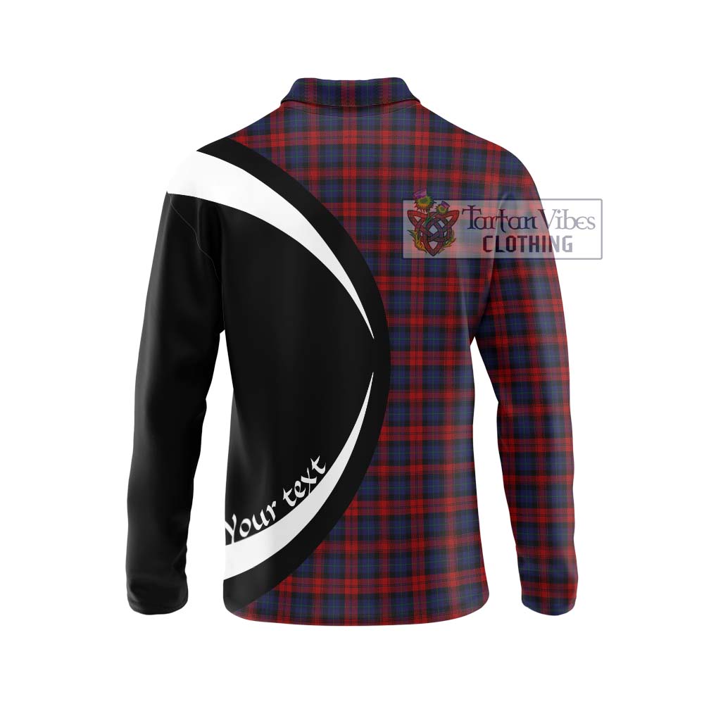 MacLachlan (McLachlan) Tartan Long Sleeve Polo Shirt with Family Crest Circle Style - Tartan Vibes Clothing