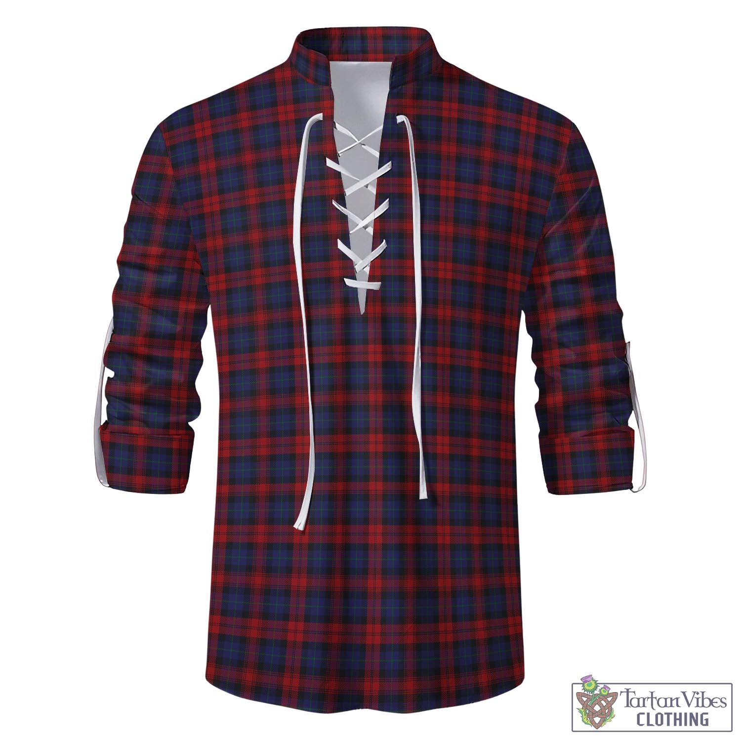 Tartan Vibes Clothing MacLachlan Tartan Men's Scottish Traditional Jacobite Ghillie Kilt Shirt