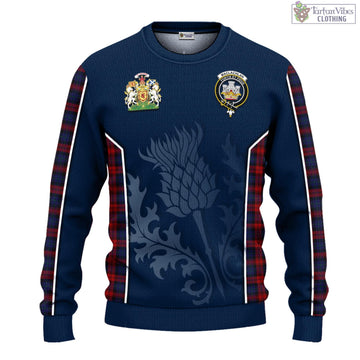 MacLachlan (McLachlan) Tartan Knitted Sweatshirt with Family Crest and Scottish Thistle Vibes Sport Style