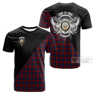 MacLachlan (McLachlan) Tartan Cotton T-shirt with Family Crest and Military Logo Style