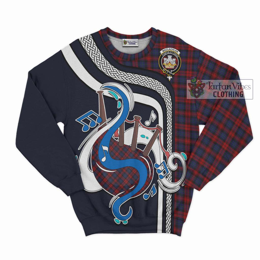 Tartan Vibes Clothing MacLachlan Tartan Sweatshirt with Epic Bagpipe Style