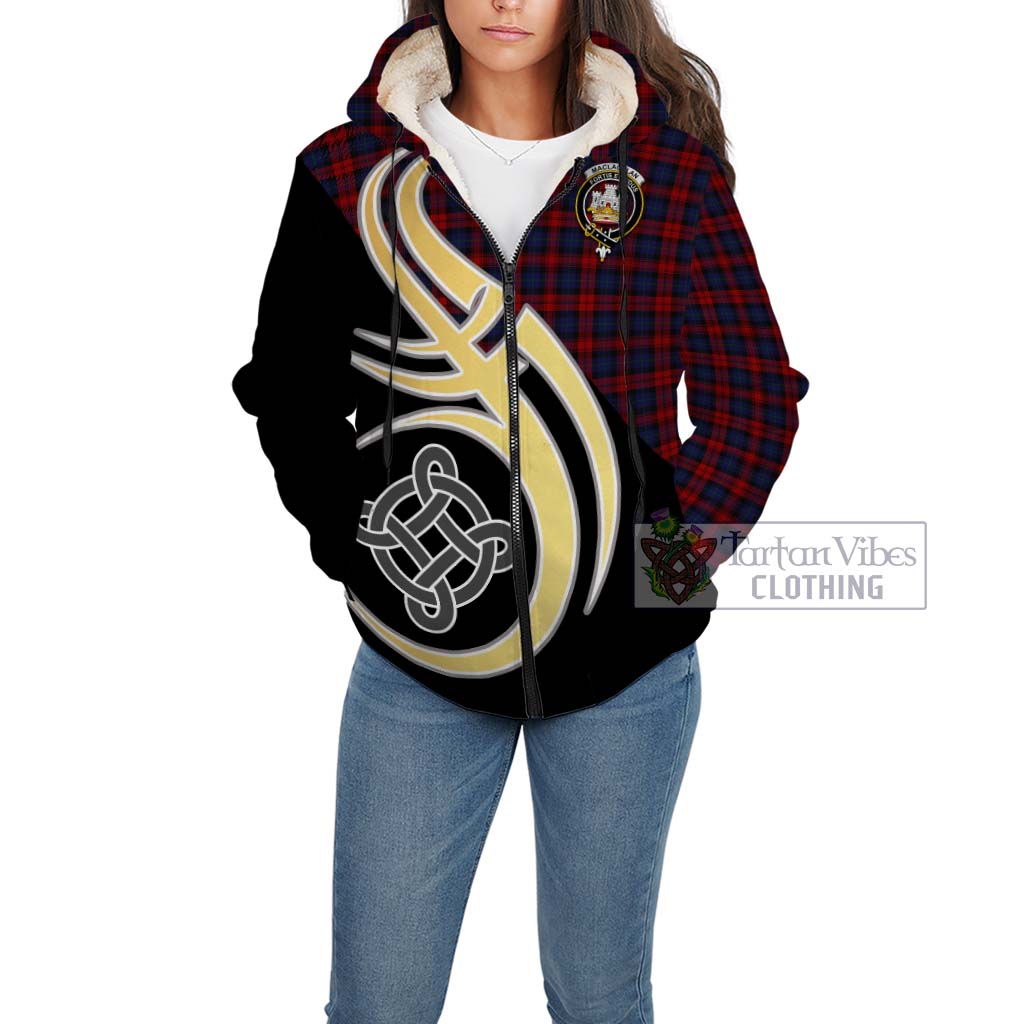 MacLachlan (McLachlan) Tartan Sherpa Hoodie with Family Crest and Celtic Symbol Style Unisex - Tartan Vibes Clothing