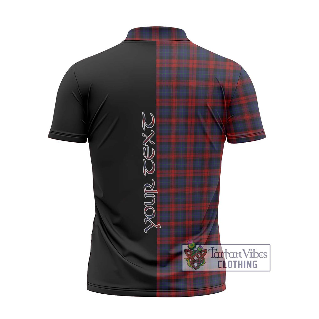 MacLachlan (McLachlan) Tartan Zipper Polo Shirt with Family Crest and Half Of Me Style - Tartanvibesclothing Shop