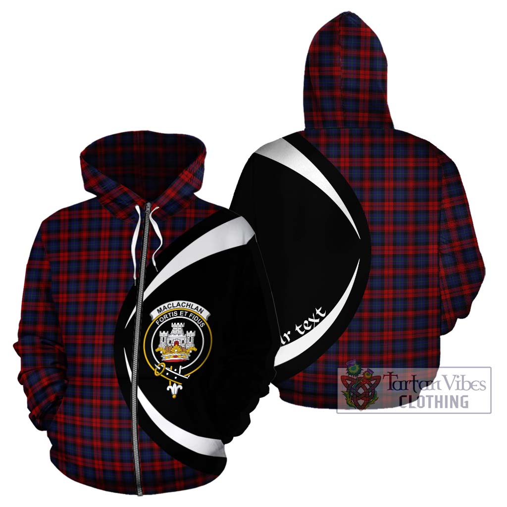 Tartan Vibes Clothing MacLachlan Tartan Hoodie with Family Crest Circle Style