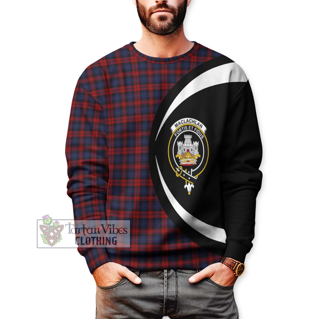 MacLachlan (McLachlan) Tartan Sweatshirt with Family Crest Circle Style - Tartan Vibes Clothing