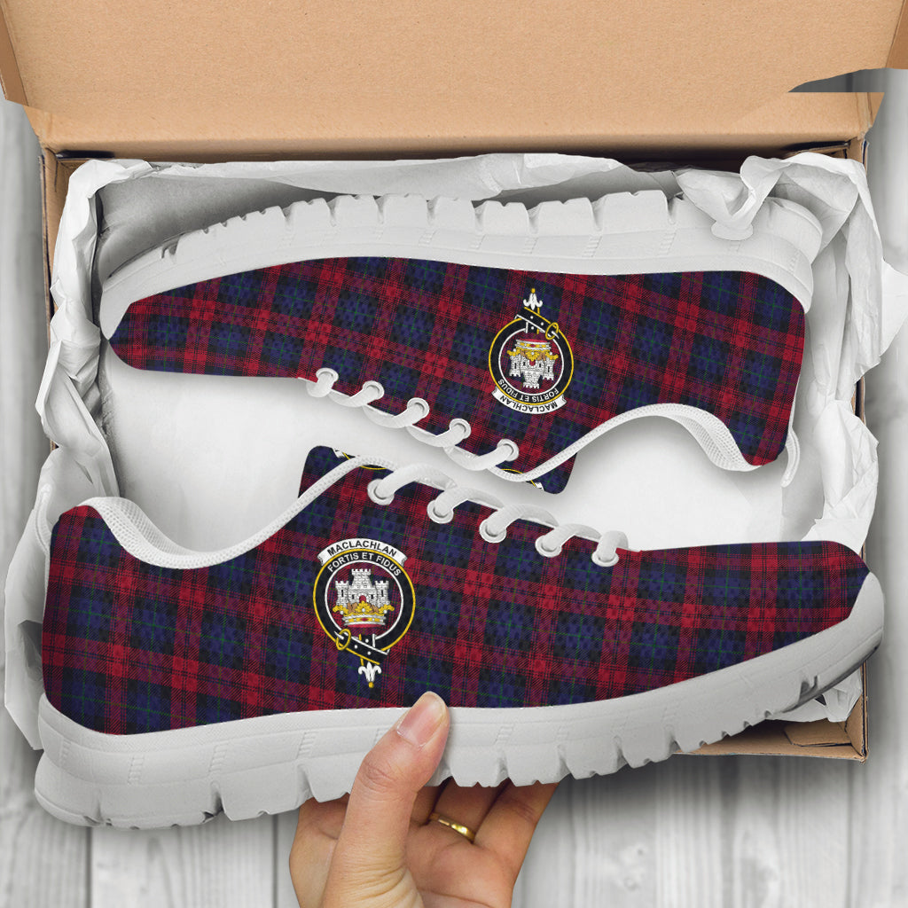 MacLachlan (McLachlan) Tartan Sneakers with Family Crest - Tartan Vibes Clothing