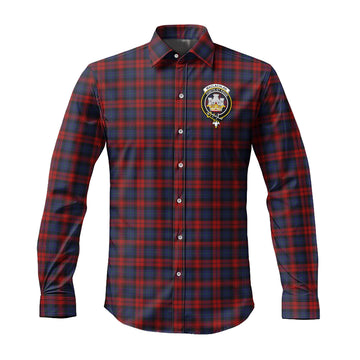 MacLachlan (McLachlan) Tartan Long Sleeve Button Up Shirt with Family Crest Men's Shirt - Tartan Vibes Clothing