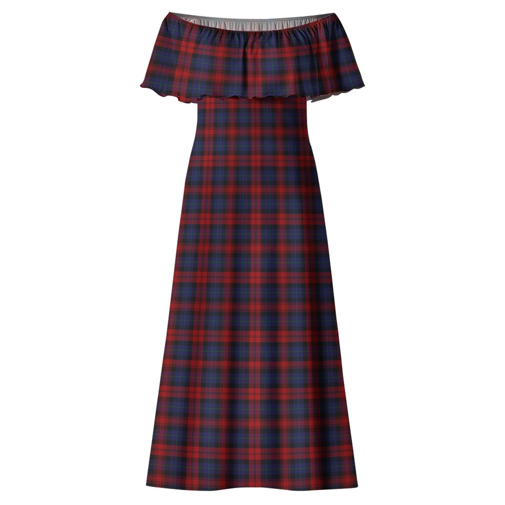 MacLachlan Tartan Off Shoulder Long Dress - Tartanvibesclothing