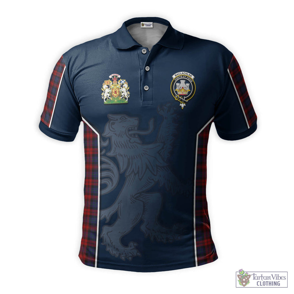 Tartan Vibes Clothing MacLachlan Tartan Men's Polo Shirt with Family Crest and Lion Rampant Vibes Sport Style