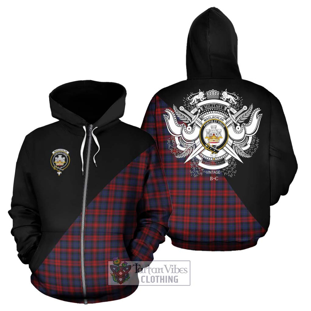 MacLachlan (McLachlan) Tartan Hoodie with Family Crest and Military Logo Style - Tartanvibesclothing Shop