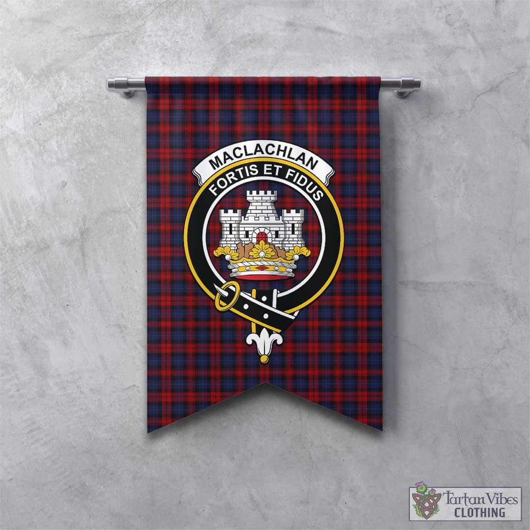 Tartan Vibes Clothing MacLachlan Tartan Gonfalon, Tartan Banner with Family Crest