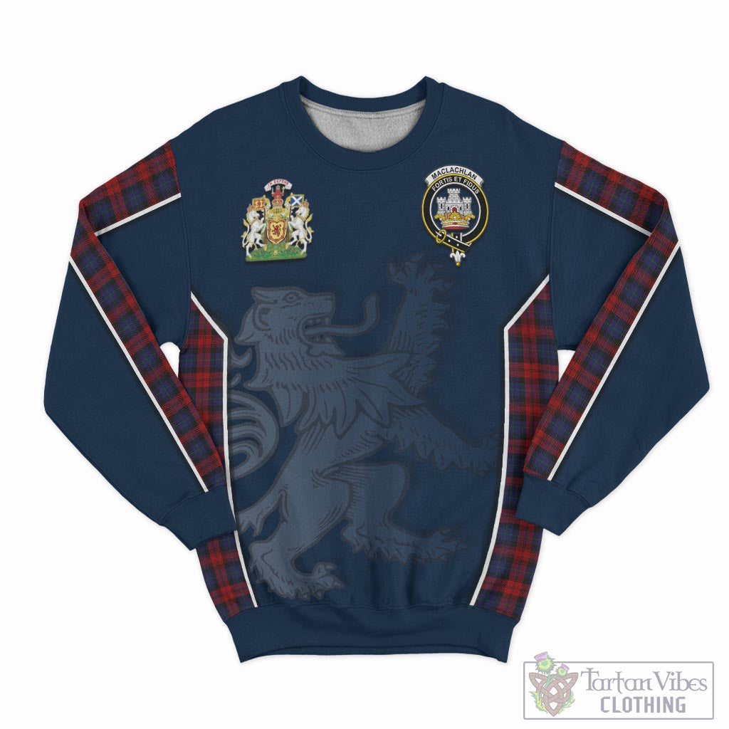 Tartan Vibes Clothing MacLachlan Tartan Sweater with Family Crest and Lion Rampant Vibes Sport Style