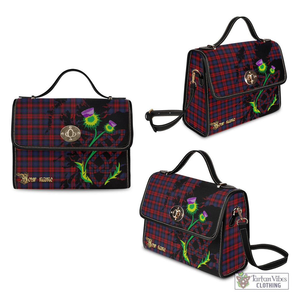 Tartan Vibes Clothing MacLachlan Tartan Waterproof Canvas Bag with Scotland Map and Thistle Celtic Accents