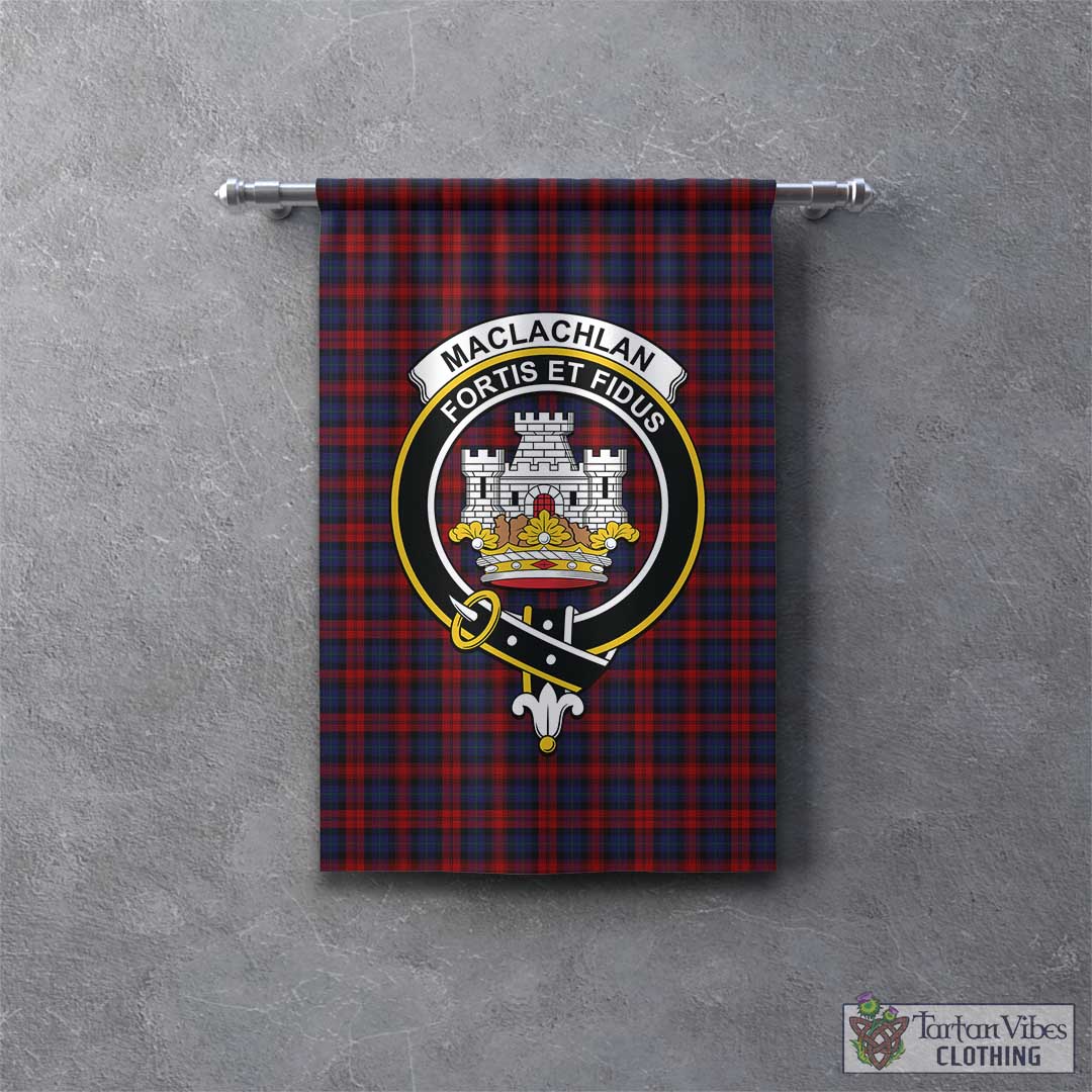 Tartan Vibes Clothing MacLachlan Tartan Gonfalon, Tartan Banner with Family Crest