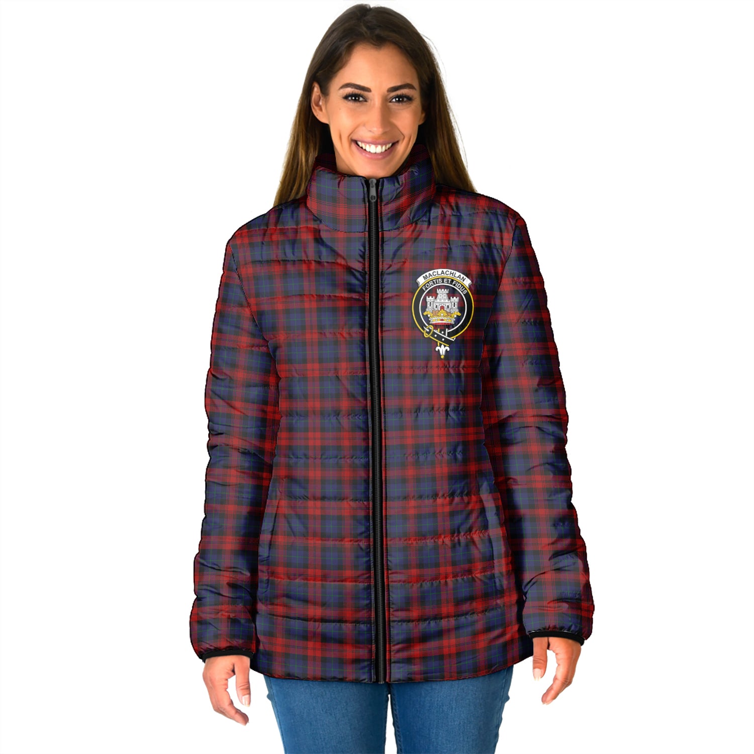 MacLachlan (McLachlan) Tartan Padded Jacket with Family Crest - Tartan Vibes Clothing