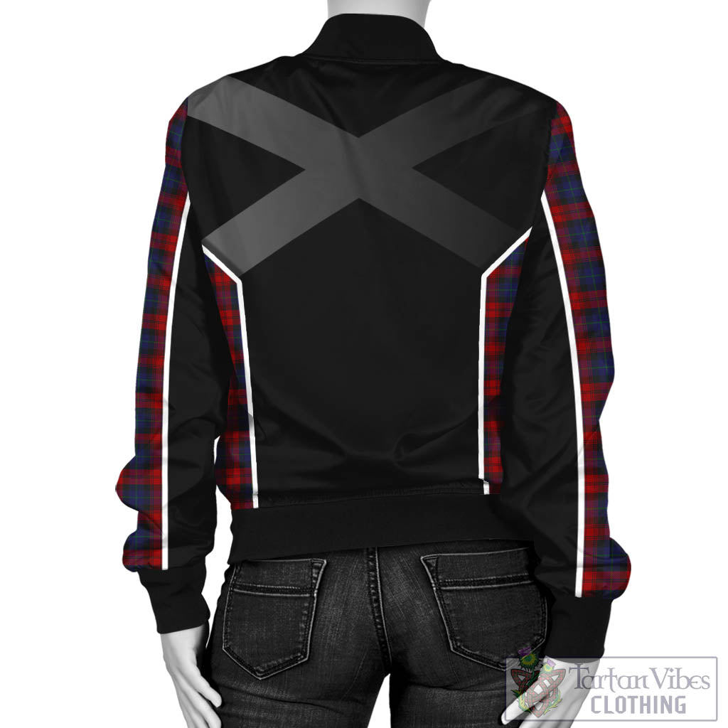 Tartan Vibes Clothing MacLachlan Tartan Bomber Jacket with Family Crest and Scottish Thistle Vibes Sport Style