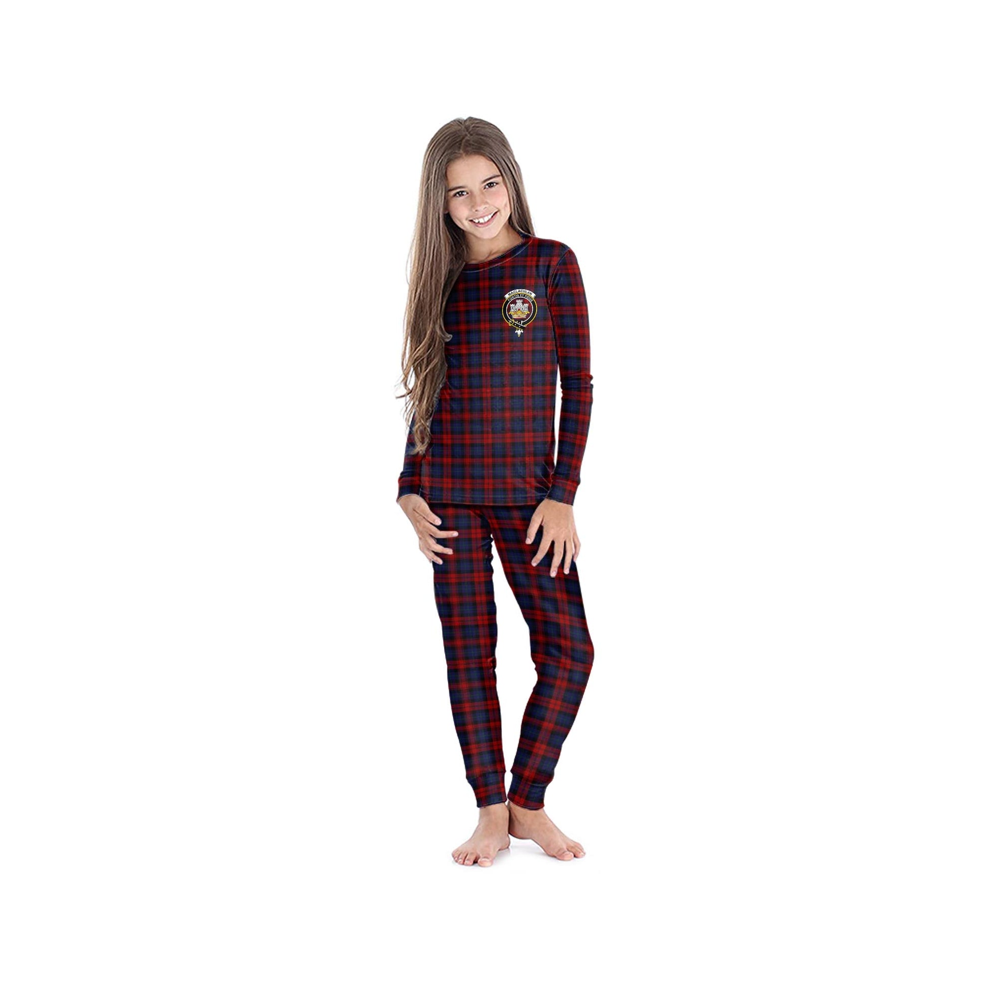 MacLachlan Tartan Pajamas Family Set with Family Crest - Tartanvibesclothing