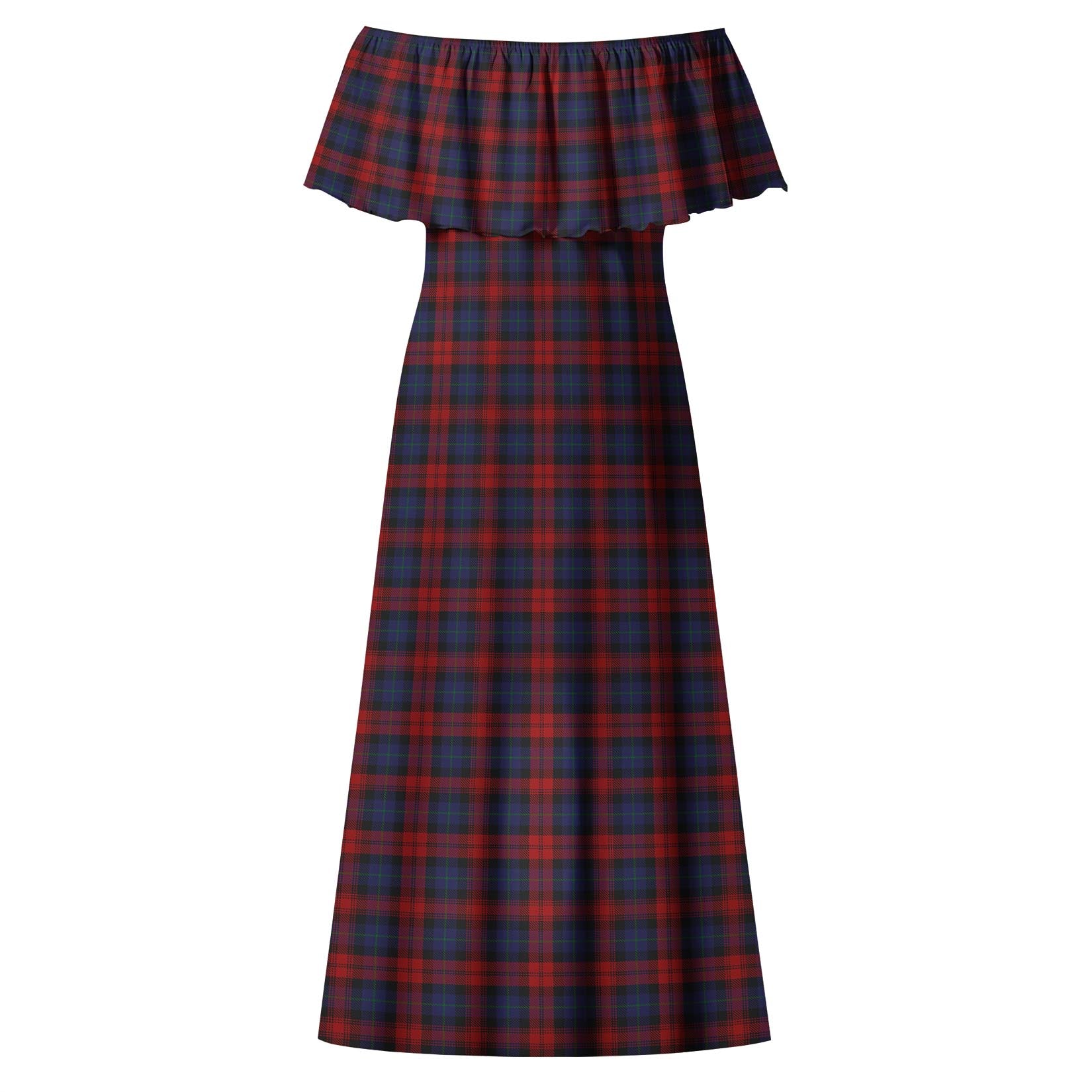 MacLachlan Tartan Off Shoulder Long Dress - Tartanvibesclothing