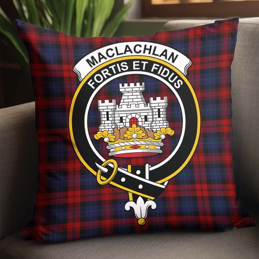 MacLachlan Tartan Pillow Cover with Family Crest - Tartanvibesclothing