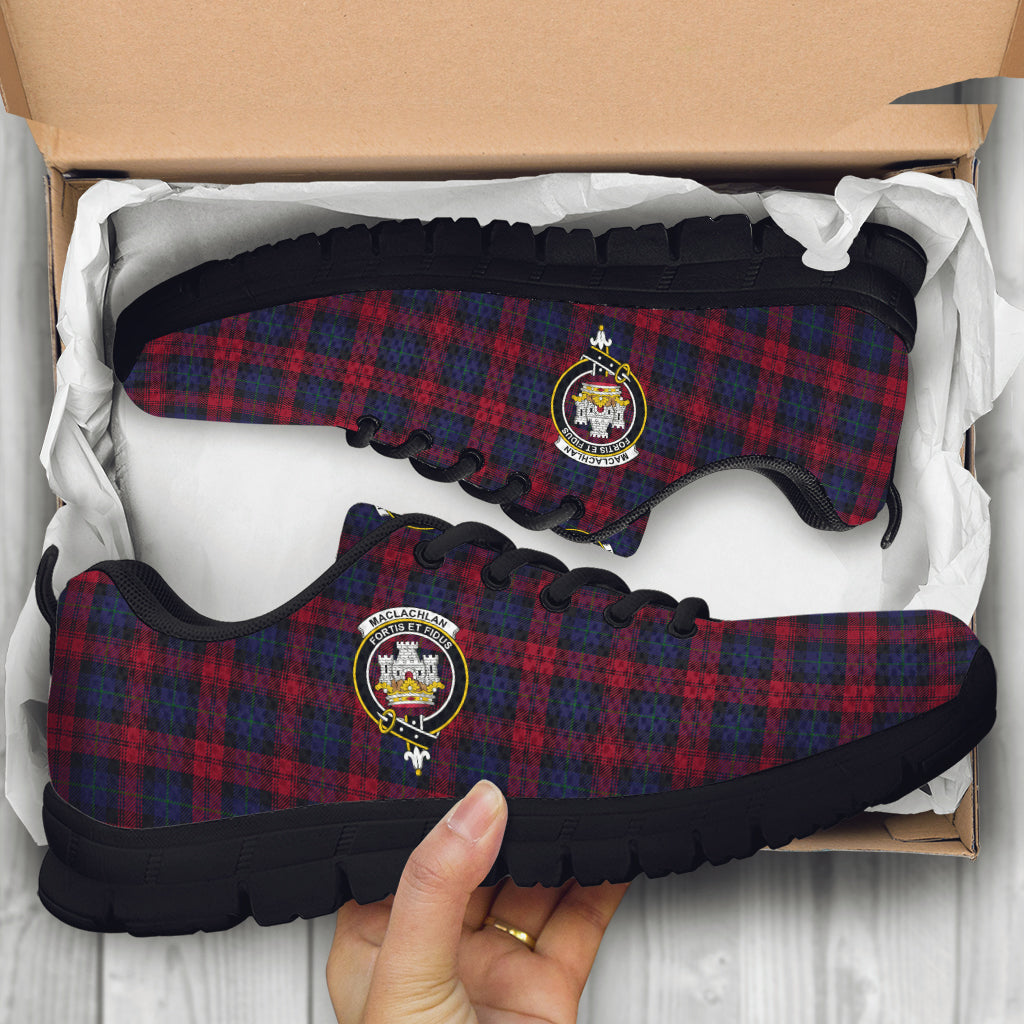 MacLachlan (McLachlan) Tartan Sneakers with Family Crest - Tartan Vibes Clothing