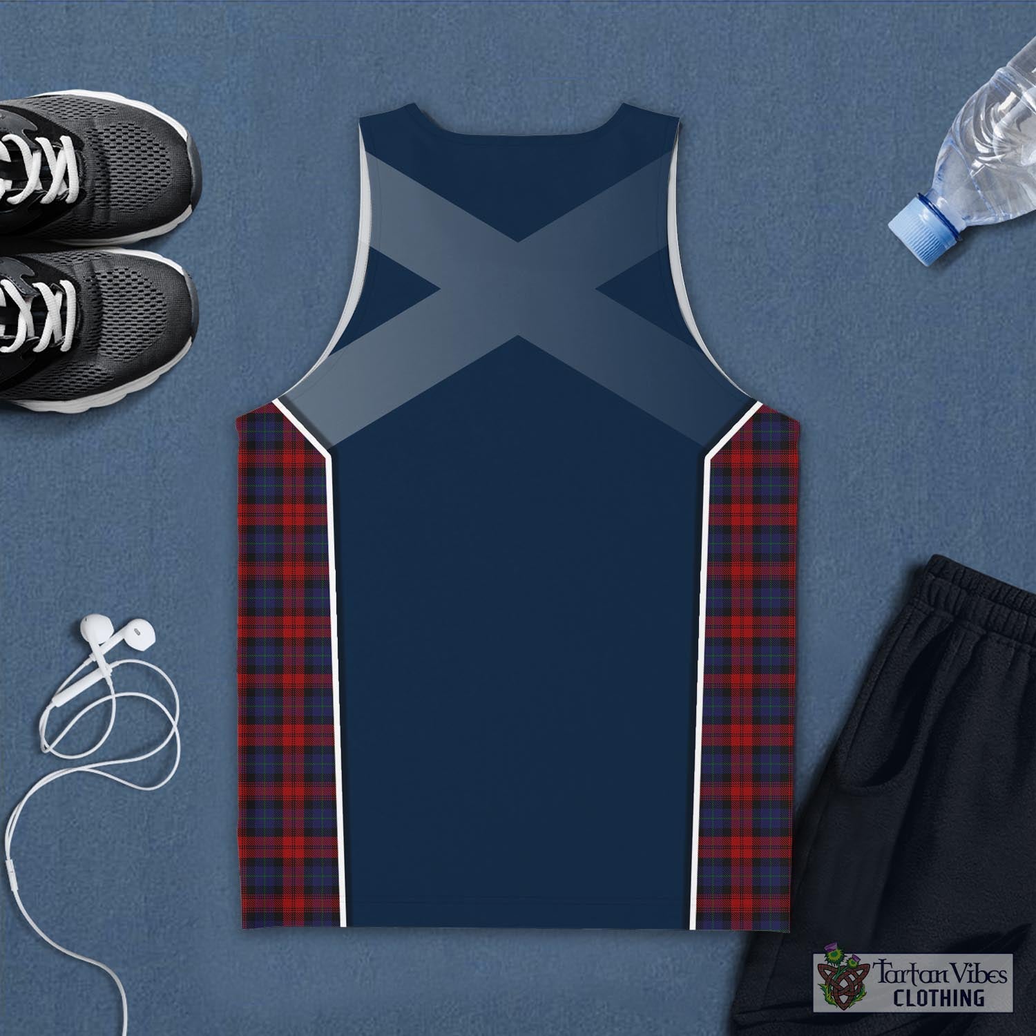 Tartan Vibes Clothing MacLachlan Tartan Men's Tanks Top with Family Crest and Scottish Thistle Vibes Sport Style