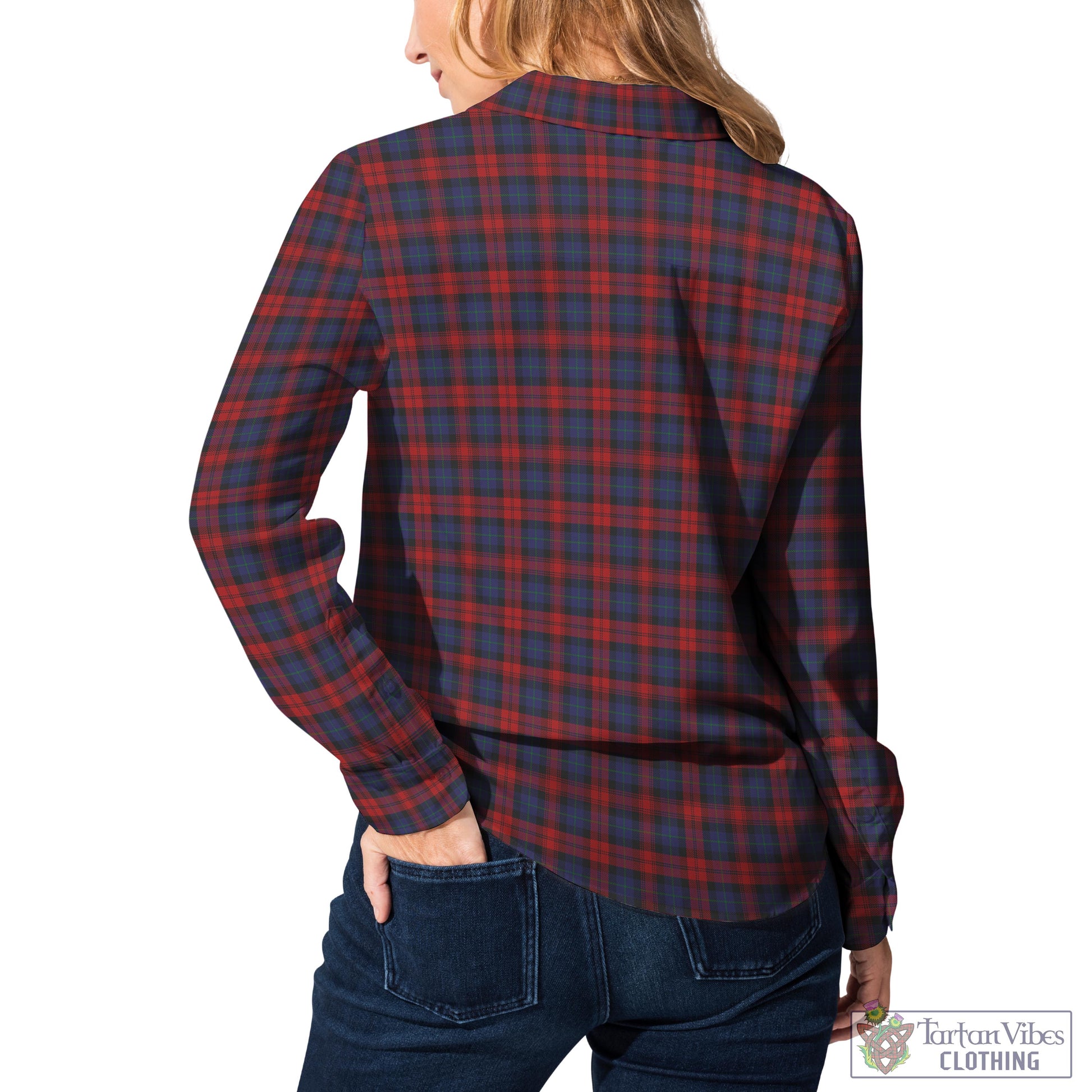 Tartan Vibes Clothing MacLachlan Tartan Womens Casual Shirt with Family Crest