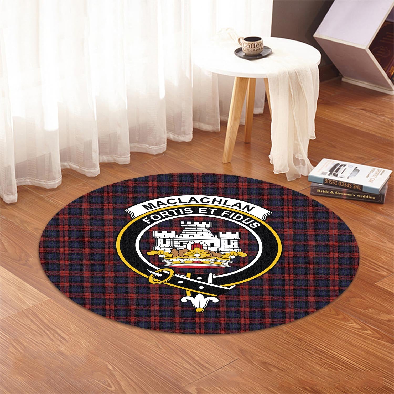 maclachlan-tartan-round-rug-with-family-crest