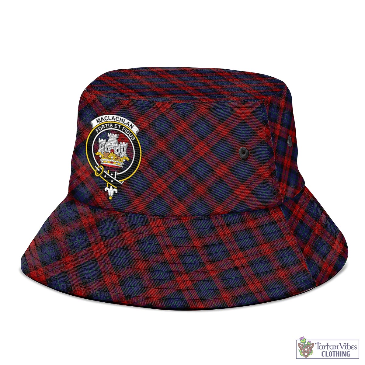 Tartan Vibes Clothing MacLachlan Tartan Bucket Hat with Family Crest