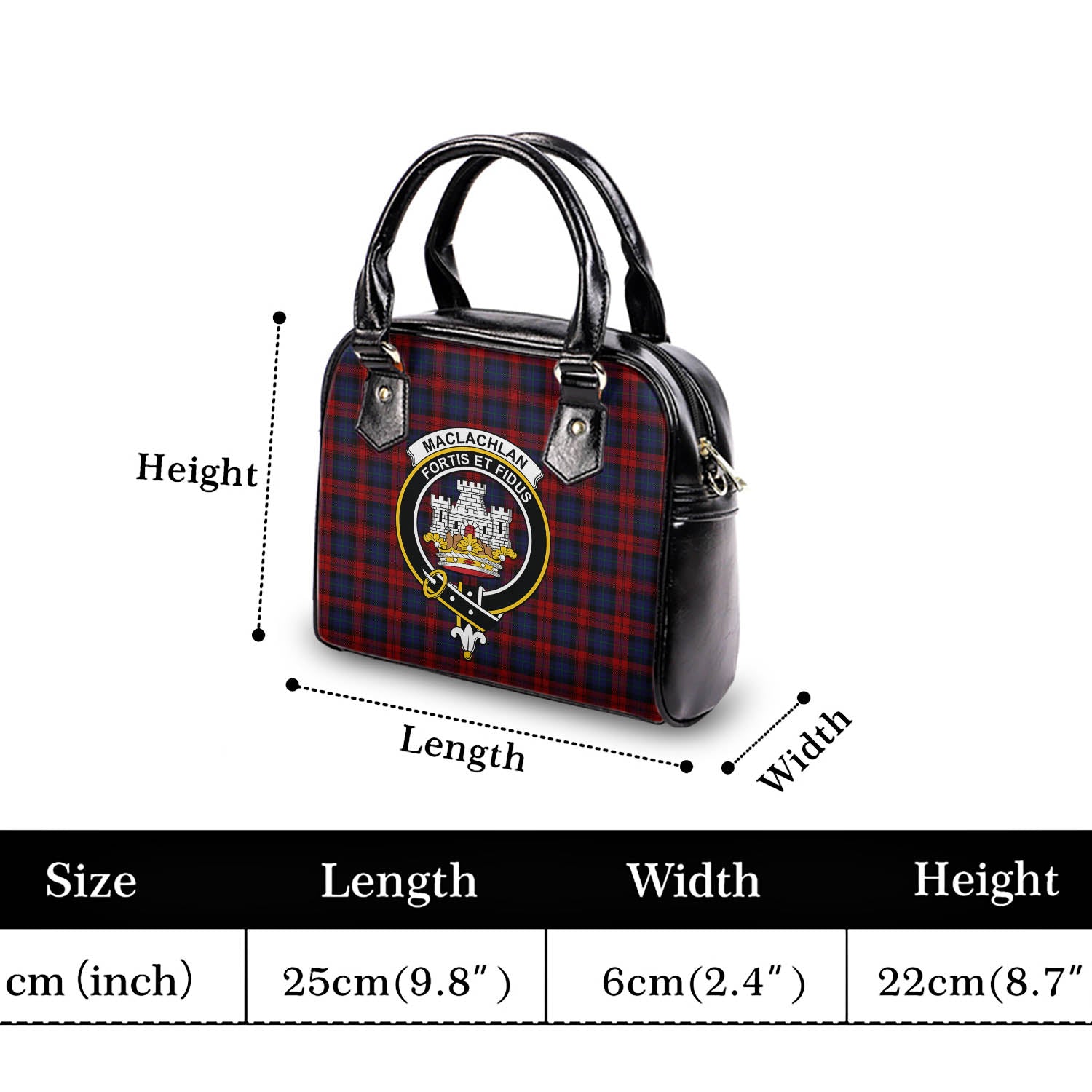 MacLachlan Tartan Shoulder Handbags with Family Crest - Tartanvibesclothing