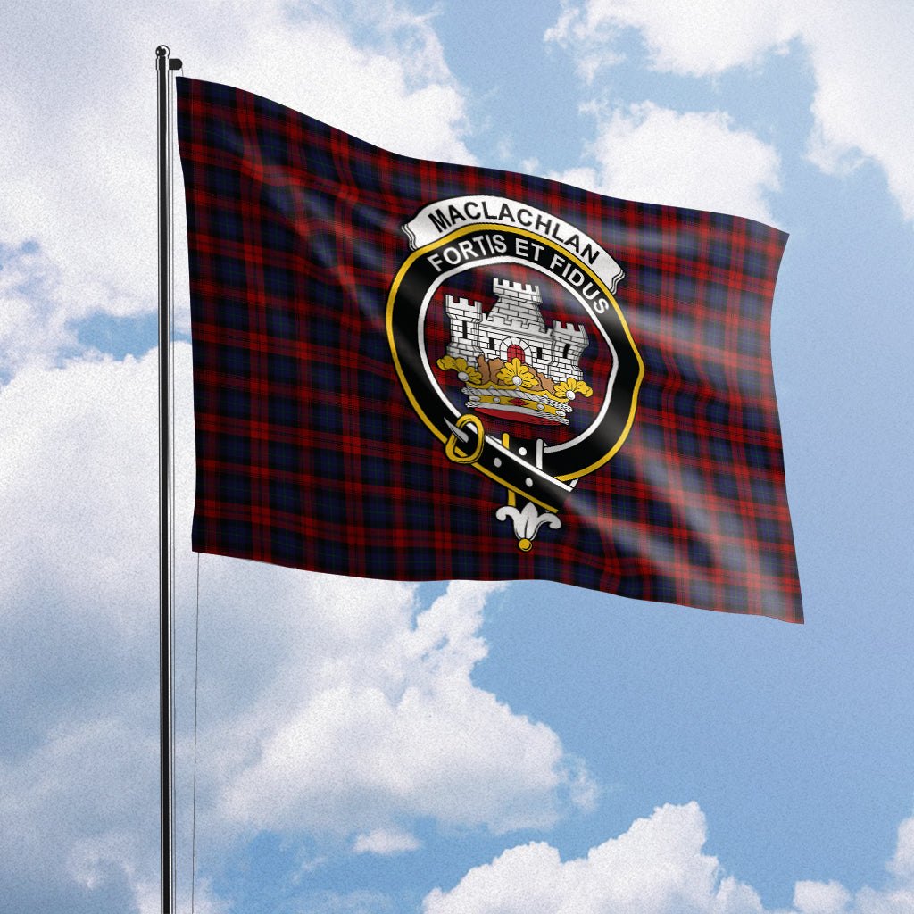 MacLachlan (McLachlan) Tartan Flag with Family Crest House Flag (Horizontal) - Tartan Vibes Clothing