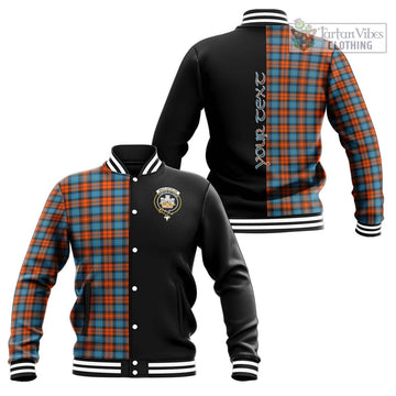 MacLachlan Ancient Tartan Baseball Jacket with Family Crest and Half Of Me Style