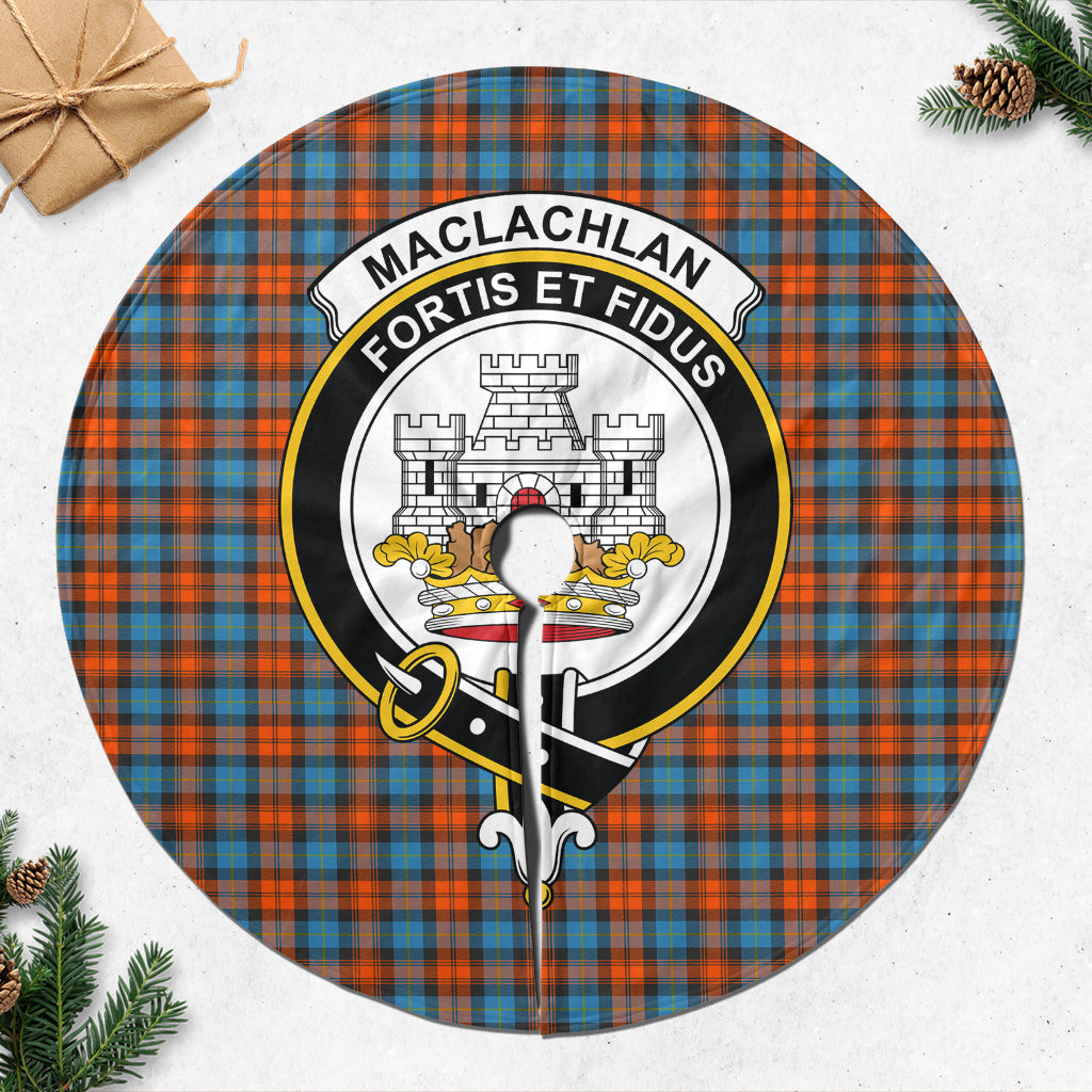 MacLachlan Ancient Tartan Christmas Tree Skirt with Family Crest - Tartanvibesclothing