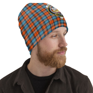 MacLachlan Ancient Tartan Beanies Hat with Family Crest