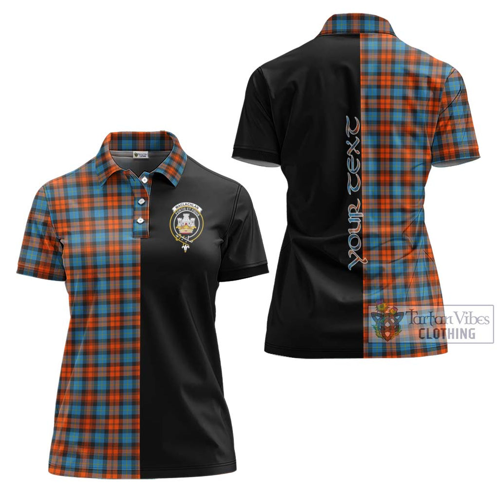 MacLachlan Ancient Tartan Women's Polo Shirt with Family Crest and Half Of Me Style Women - Tartanvibesclothing Shop