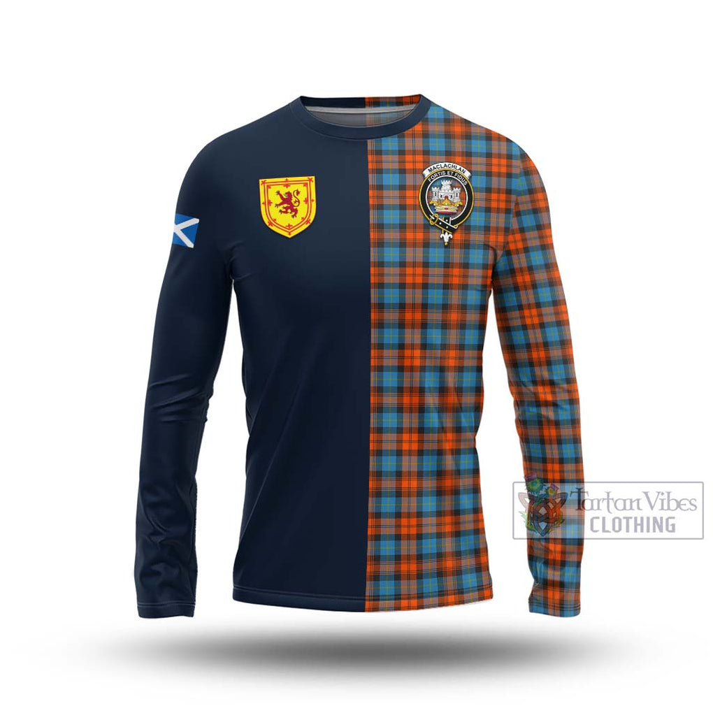 Tartan Vibes Clothing MacLachlan Ancient Tartan Long Sleeve T-Shirt with Scottish Lion Royal Arm Half Style