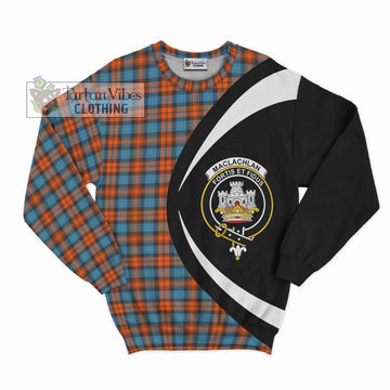 MacLachlan Ancient Tartan Sweatshirt with Family Crest Circle Style