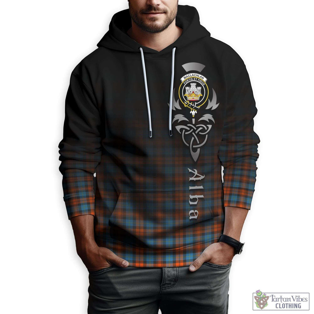 Tartan Vibes Clothing MacLachlan Ancient Tartan Hoodie Featuring Alba Gu Brath Family Crest Celtic Inspired