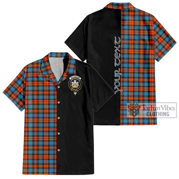 MacLachlan Ancient Tartan Short Sleeve Button Shirt with Family Crest and Half Of Me Style